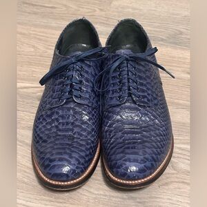 Stacy Adams Navy Textured Oxfords